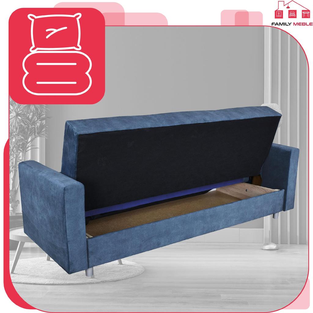 Entspannungsmöbelset Alicja Ausklappsofa Sofa Sessel Family Möbel Marineblau