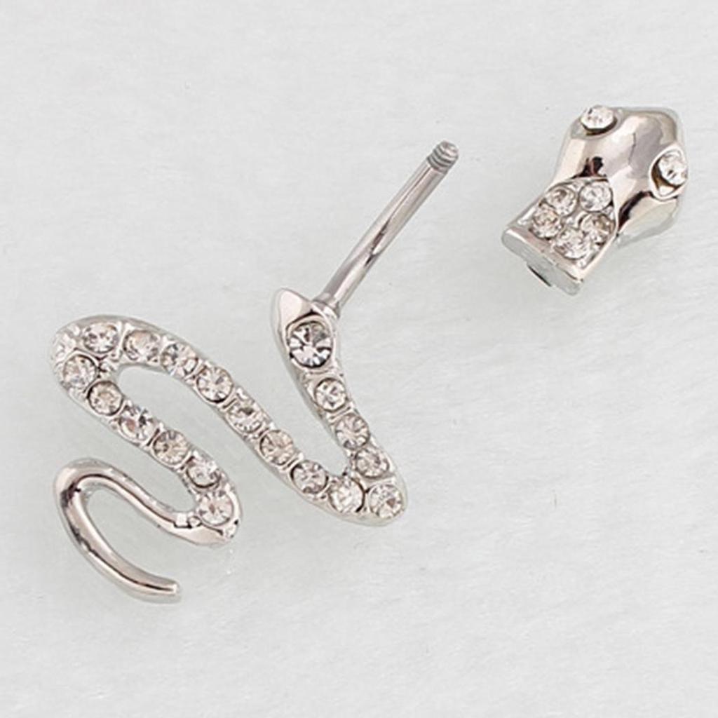 1Pc Women Snake Shape Stainless Steel Belly Button Ring Navel Body Piercing Jewelry