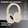 Beige Over-Ear Wireless Headphones, Comfortable All-Day Stereo Headset with Sleek Minimalist Design