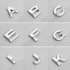 3D Metall Alphabet Silber Abzeichen Chrom Silber Buchstaben Zahlen Logo Auto Aufkleber Autos Auto Aufkleber Dekoration Zubehör