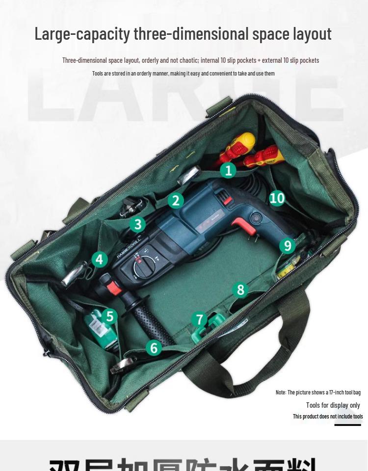 Durable Canvas Tool Bag – Multifunctional Electrician and Repair Shoulder Bag