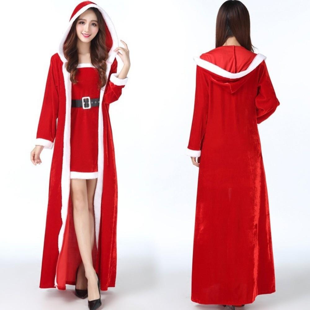 Santa Claus Cosplay Christmas Outfit Gold Velvet Christmas Perform Costume  Nightclub Bar