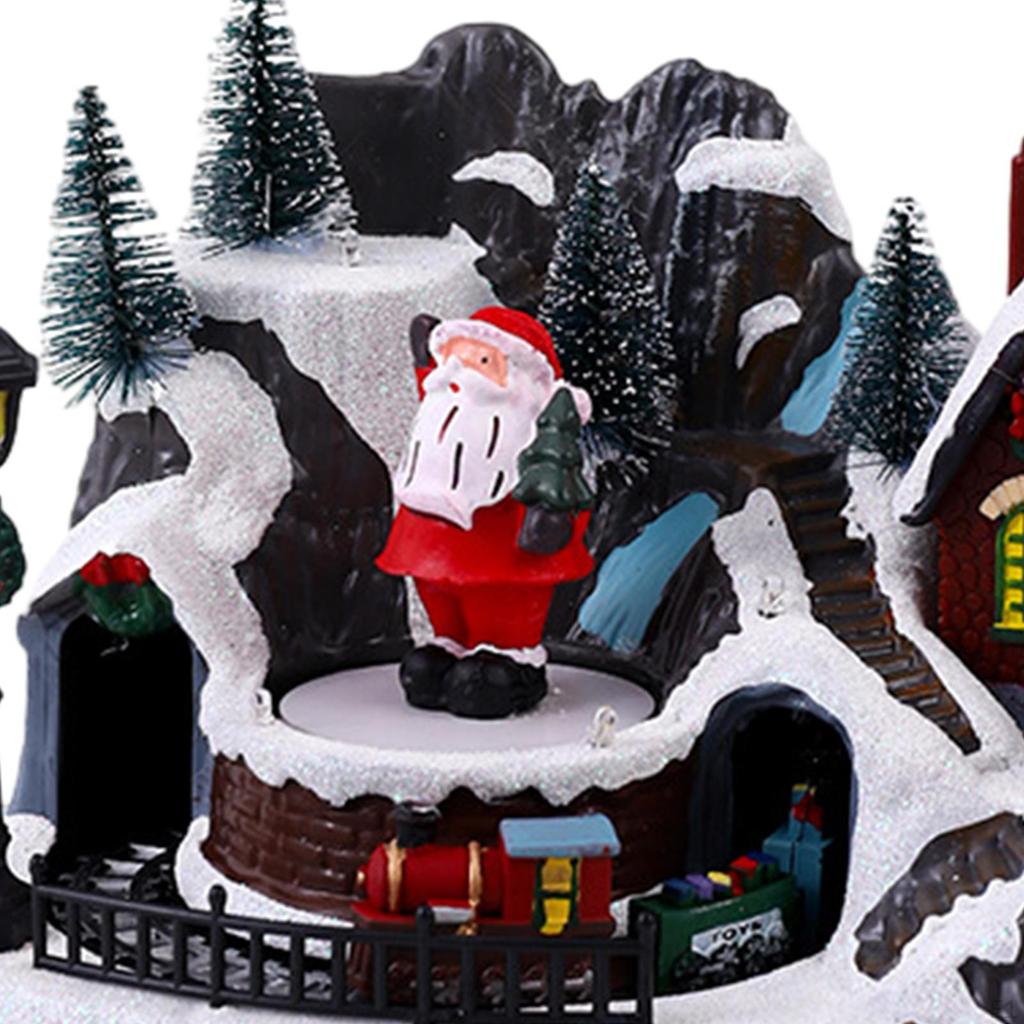 Χριστουγεννιάτικο Χωριό ειδώλιο Περιστρεφόμενο Μουσικό Κουτί Χειροτεχνίας Χριστουγεννιάτικο Στολίδι Σκηνή για Γενέθλια