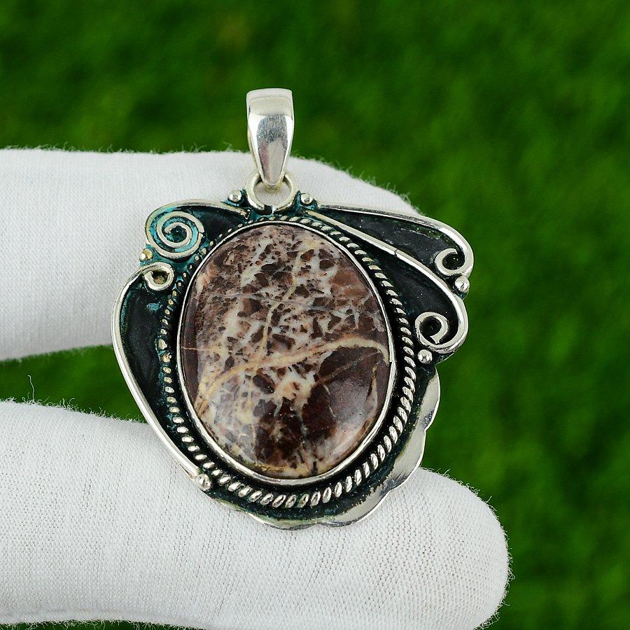 Подарок для женщин Подвеска Серебро 925 пробы Натуральный кокосовый яшма драгоценный камень