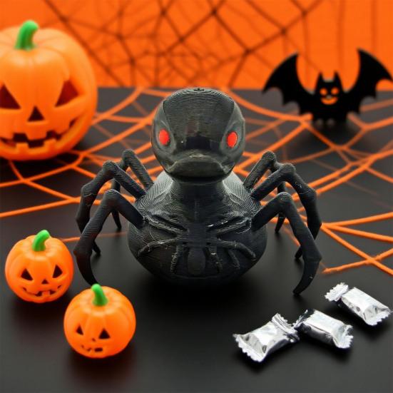 Halloween Duck Figurine 3D Printed Spider Duck Statue Horror Skeleton Ghost Duck for Home Bar Mantel Haunted House Decoration