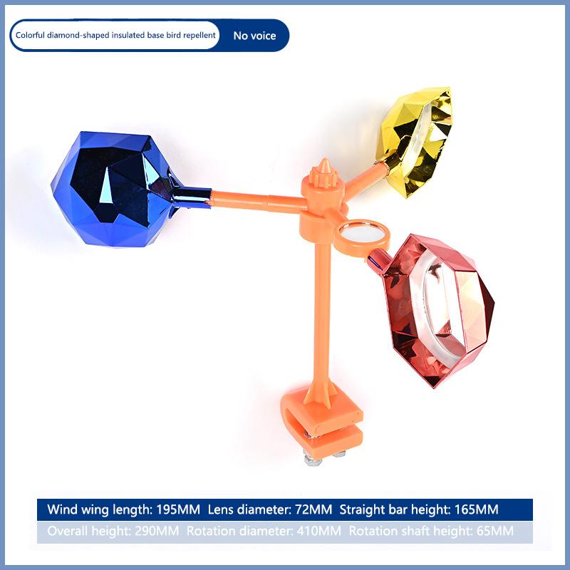 1 Set Waterproof Solar Energy Bird Repelling Device Reflector Farm Orchard Bird Scaring Device 360° Rotating Solar Bird Repeller