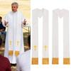 Stol Preoțesc pentru Activitate Religioasă Broderie Model Încrucișat și Design cu Franjuri Bandă pentru Ceremonia de Cult Bisericesc