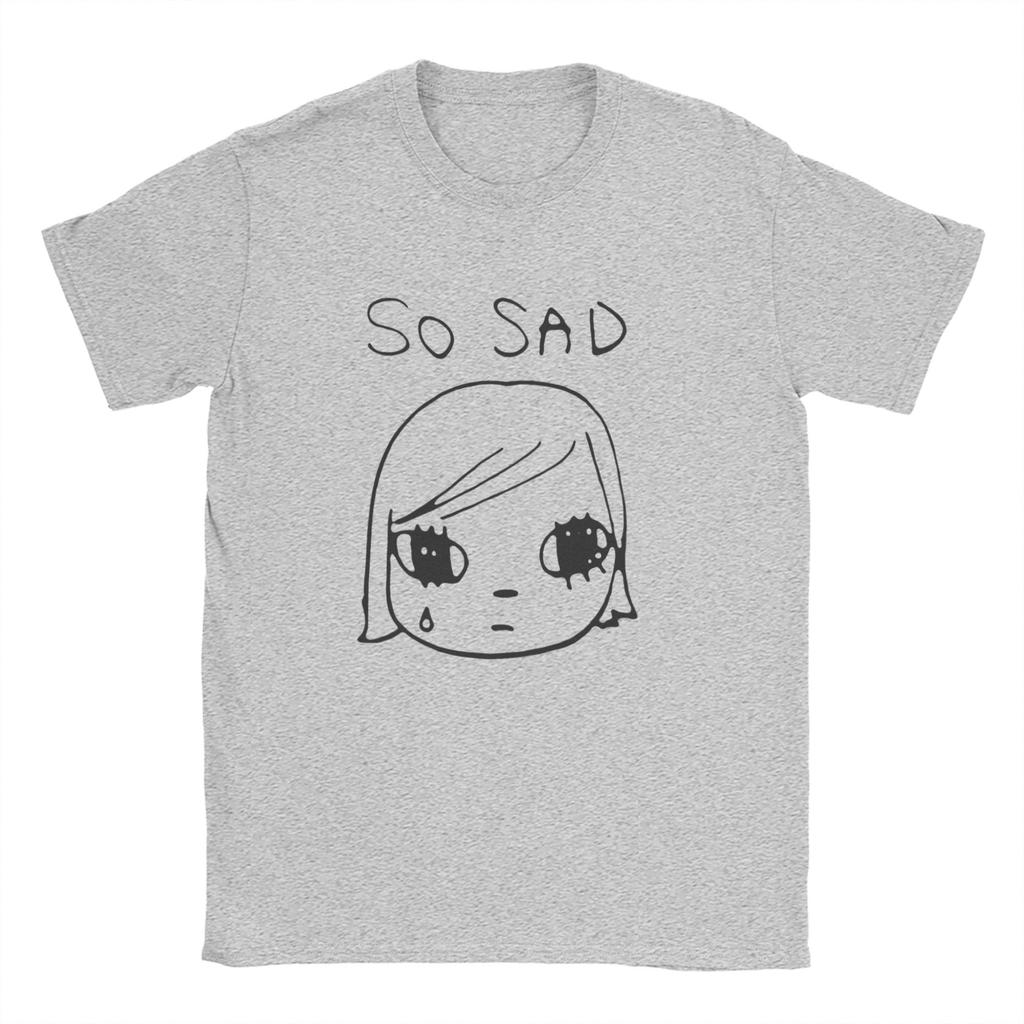 Yoshitomo Nara    T Shirt Men 100% Cotton Awesome T-Shirt Round Neck So Sad  Tee Shirt Short Sleeve Clothing Summer