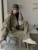 Korean Style Women's Tracksuit Set - Loose Zipper Hoodie Casual Fashion for Autumn/Spring