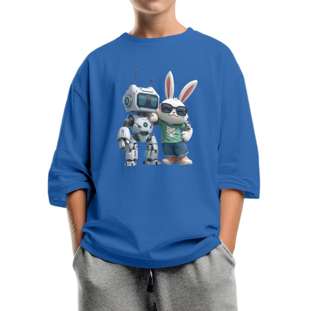 Children's Fashion Printed Round Neck Seven Sleeve Top Casual T-Shirt