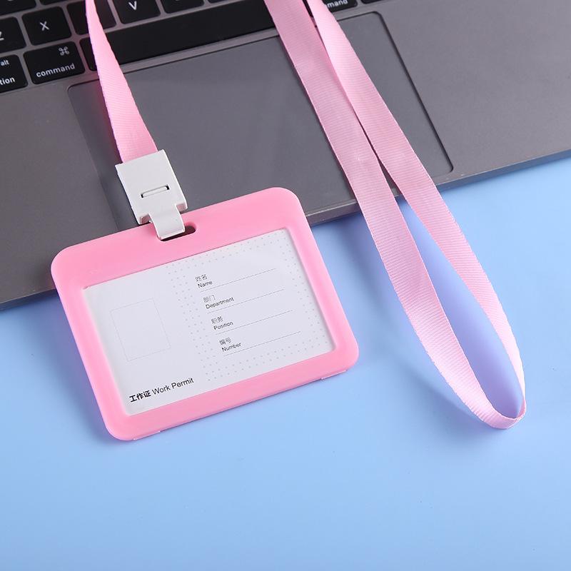 1 STÜCK Einfache Geschäfts-Arbeitskarten-ID-Büro-Schule-Ausweishalter Badge Tag Neck Strap Lanyard