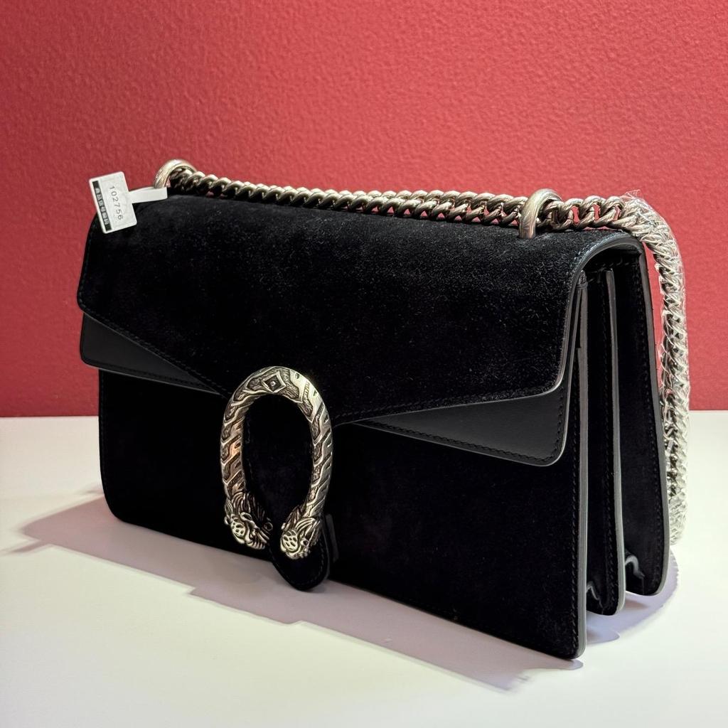[Pre-Owned] Dionysus Small Black Suede Tiger Head Shoulder Bag - Excellent #1YCYHW2