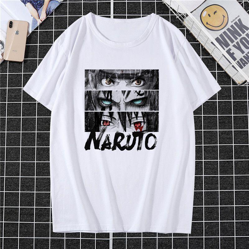 

Полоска Манга Наруто Аниме Манга Унисекс Футболки с Круглым Вырезом Белые Топы Футболка Style2,M