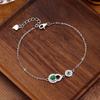 Auspicious Gourd Natural Jadeite Jewelry S925 Sterling Silver Bracelet Women's New Chinese Fashion Retro High-end Fashion Gift