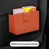 Leather Car Door Storage Box Multifunctional Car Trash Can Universal Foldable Sundries Bag Seat Back Garbage Bag Car Accessories