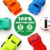 JoiTale Baby Bath Toys, 6 Pack Cars Light Up Bath Toys, No Hole No Mould Bathtub Toy for 1 2 3 Year Olds, Flashing LED Sensory Toy for Toddlers, Bath