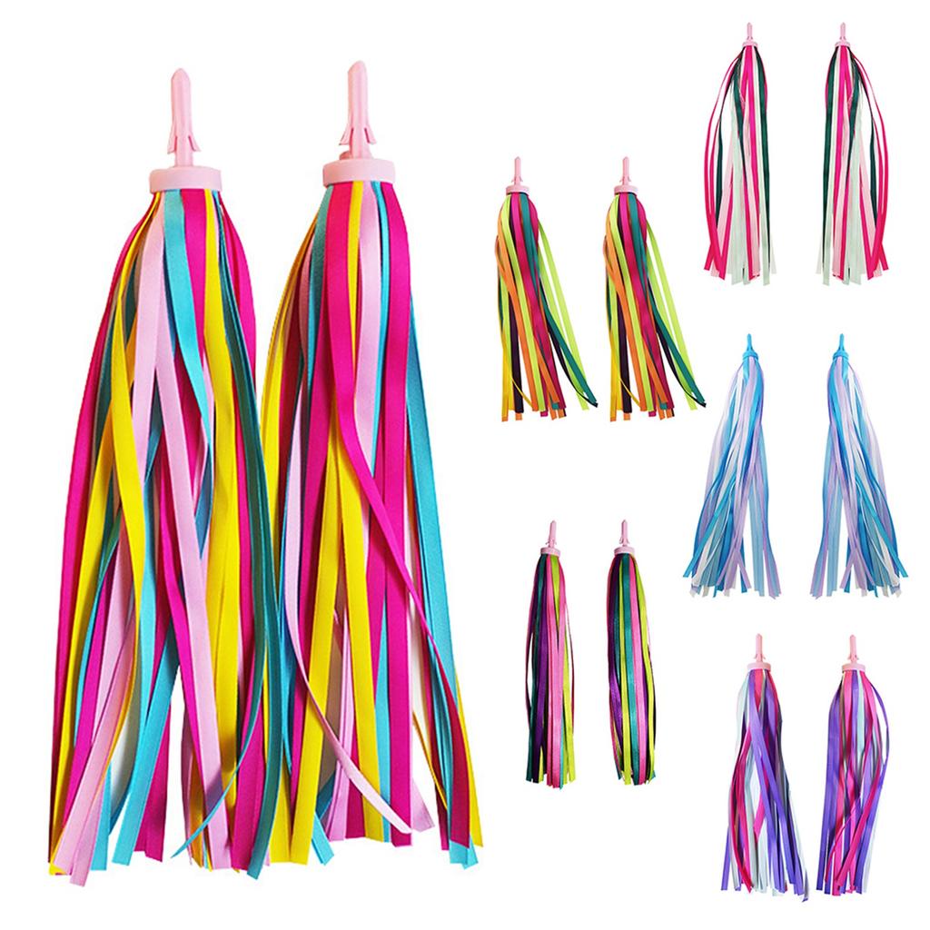 2 PCS Kid's Bike Strmers For Girls Boys Children's Tassel Scooters Ribbons Bike Handlebar Strmers Ribbons
