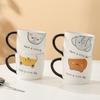 Cartoon Animal Ceramic Cup with Lid Large Capacity Household Set Mug Girl Cute Water Cup Small Gift Cup