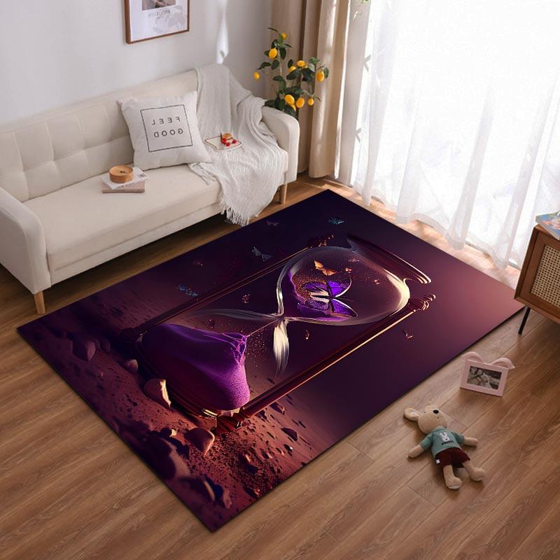 

Purple Hourglass with Butterflies Creative Design Living Room Carpet Suitable for use as an anti-slip for living room bedroom sofas 40x60cm( 15x23in )