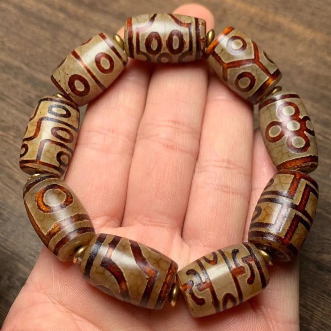 

Браслет з намистин Дзі з портретом Браслет Прикраси Чоловічий та жіночий Браслет з агату та халцедону one size(US size 6-13)