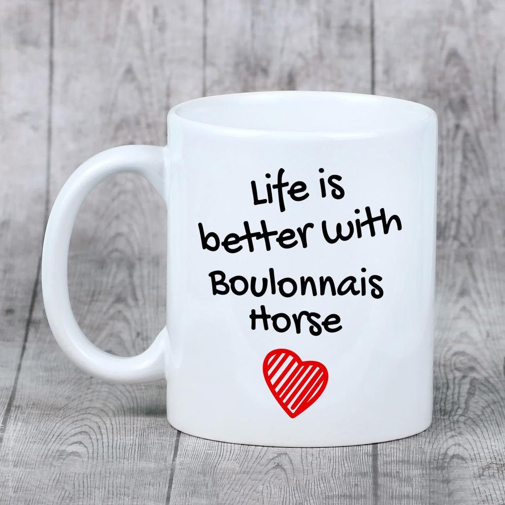 Boulonnais Horse - mug with a horse, mug with a photo, personalized gift from the Art-Dog brand