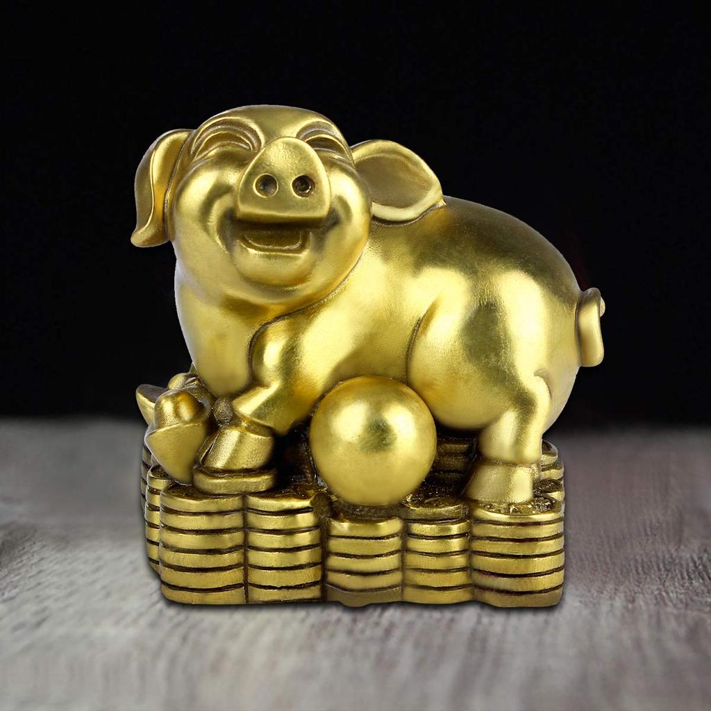 Money Pig Laughing Pig Zodiac Pig Guy Zodiac Figurine Good Luck Prayer Lucky Goods Good Luck New Year Celebration Protect Peace Happiness Increase