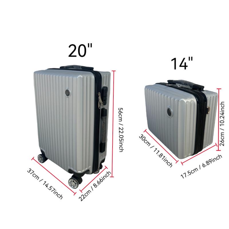 Wielokolorowy zestaw bagażu dla rodziców i dzieci: Bagaż podręczny 12" i 20" z opcją noszenia na ramieniu i uniwersalnymi kółkami