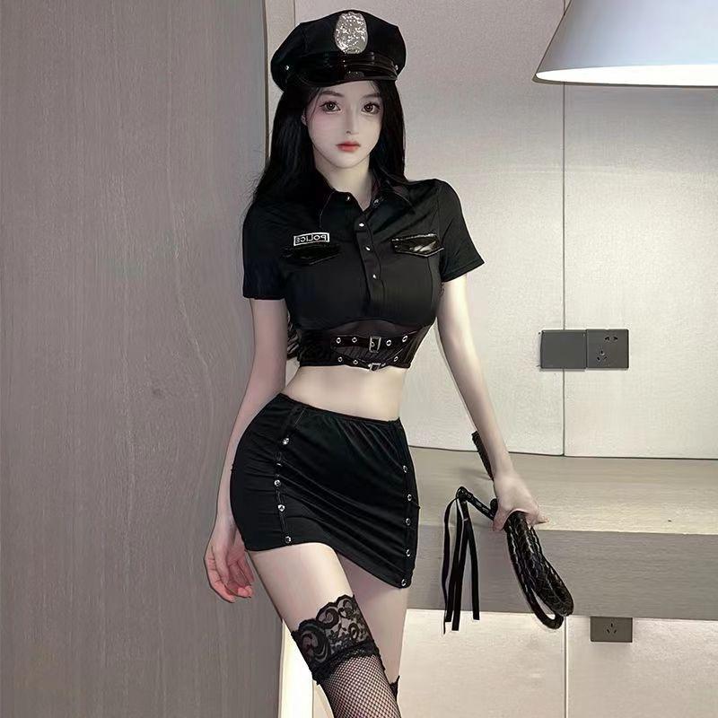 Sexy Cosplay Uniform Verführungsprodukte für Erwachsene Sexy Polizei Po Rock Damen Nachtclub Sex Dessous Anzug