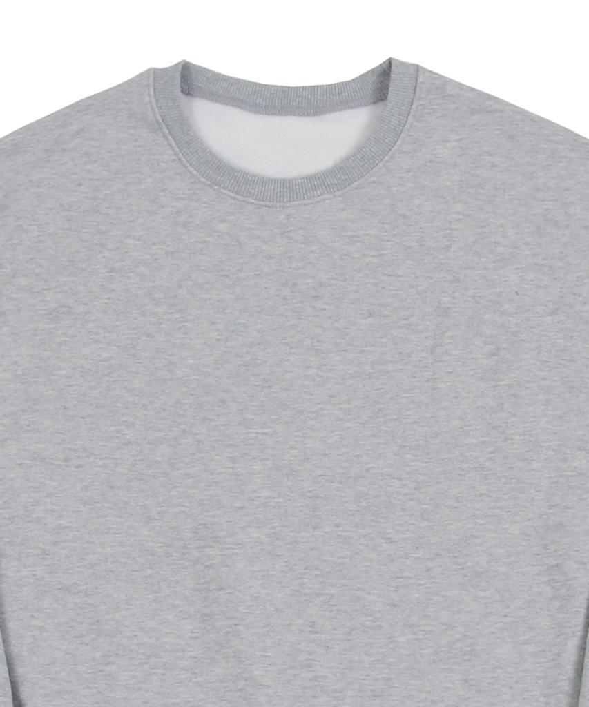 GRAVER [Unisex] Elbow Leaf Smile Heart Sweatshirt_Gray