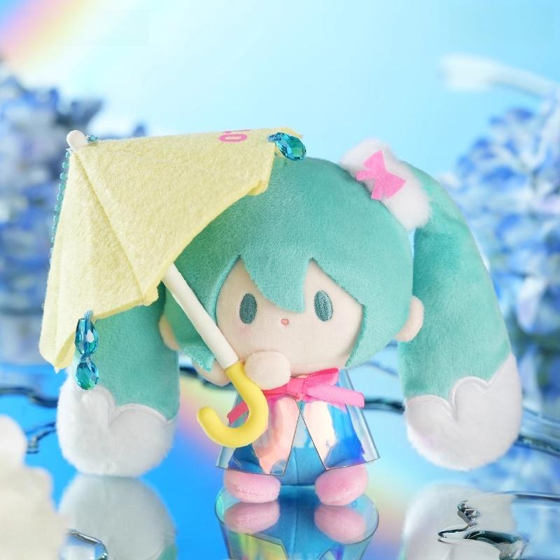 15 Cm Hatsune Miku Anime Plush Keychain Cute And Charming Gentle Doll Adorable Rain Melody Series designed for Backpacks Pendant Gifts