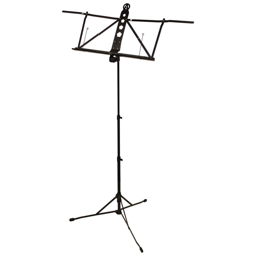 ARIA AMS-100 Lightweight Aluminum Music Stand, Approximately 650g, Black, Includes Dedicated Pouch