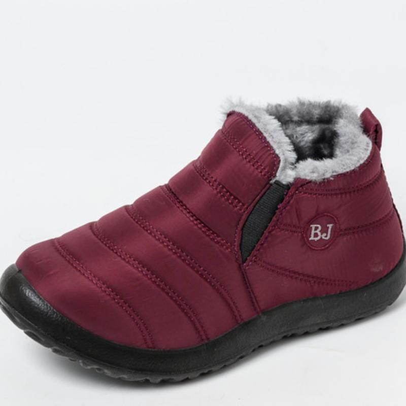 Women Boots Slip On Winter Shoes Women Ankle Botas Mujer Waterpoorf Snow Boots Female Plush Flats Casual Shoes 35-44 WSH4162
