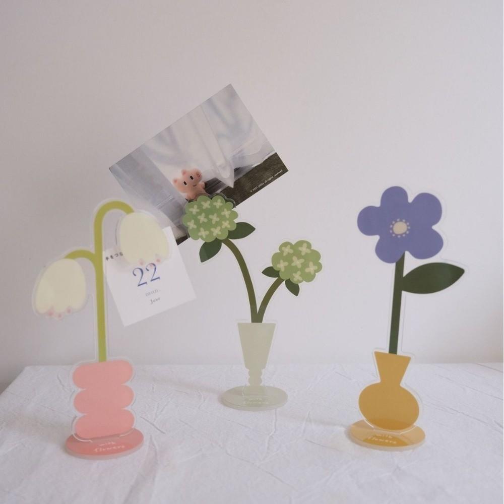 Flower Shape Vertical Photo Stand Acrylic Desktop Picture Card Holder  Table Decor