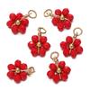 5pcs/Lot Crystal Small Flower Bead Pendant with Stainless Steel Connector for Earrings Necklace Pendant DIY Jewelry Making