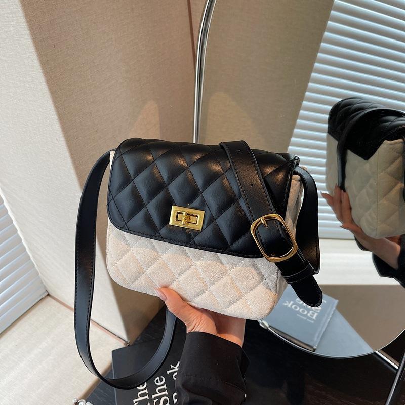 Popular retro small square bag women's new diamond embroidery thread shoulder bag niche messenger bag