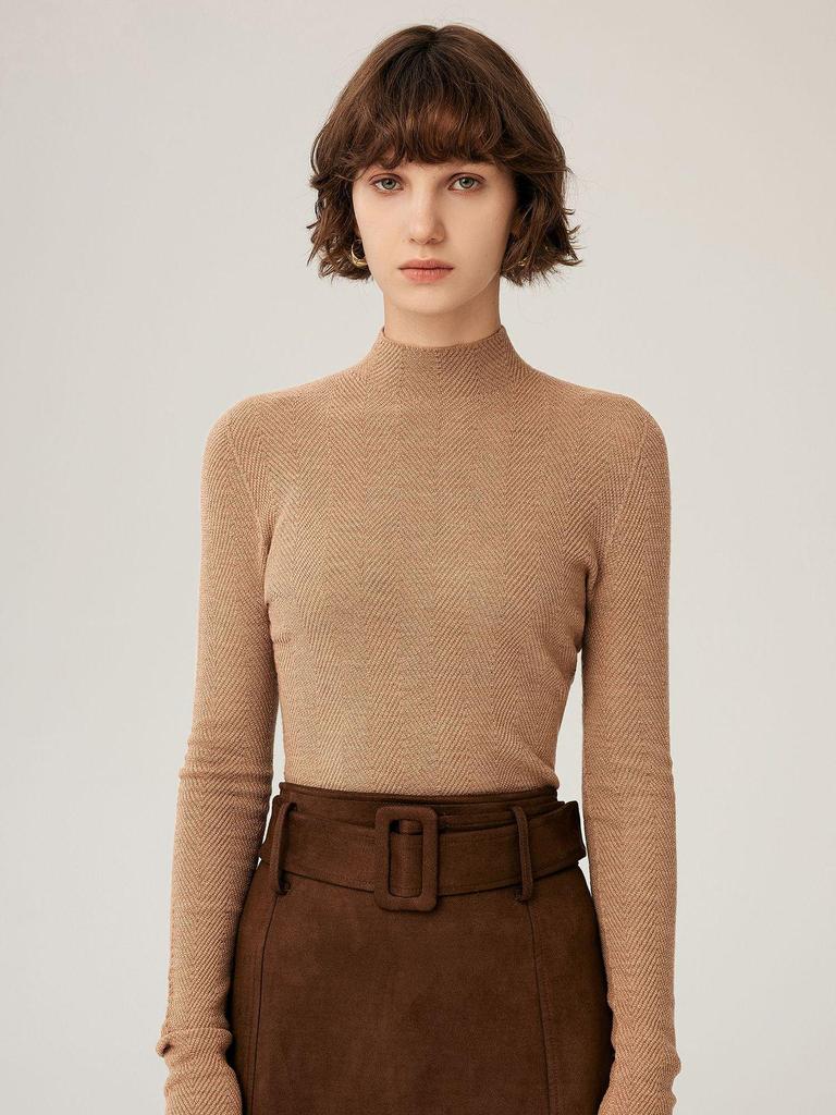 Seamless Fine Knit Machine Washable Half-High Neck Slimming Wool Sweater for Women - Spring/Autumn 2025 Warm Base Layer Knitwear
