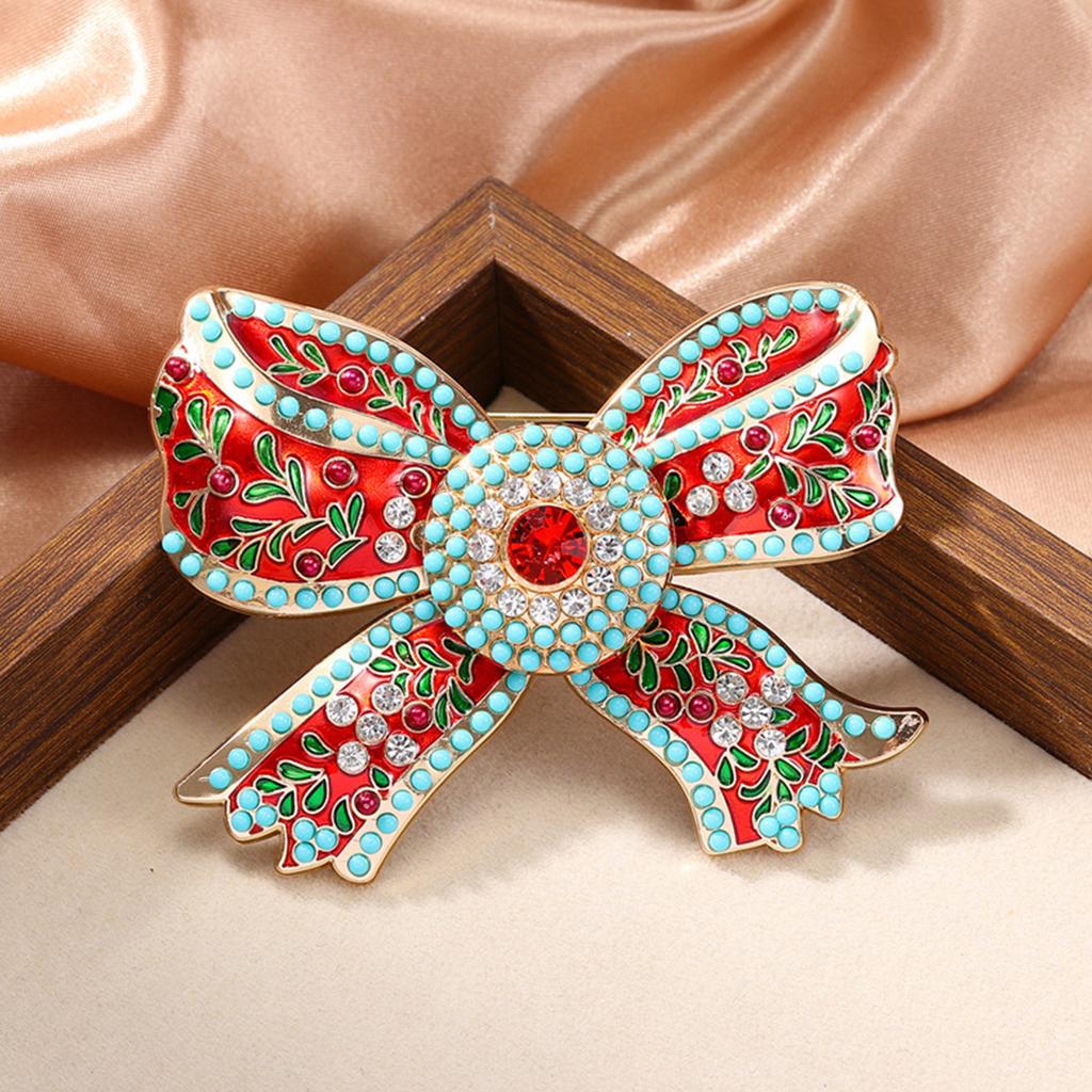 Vintage-inspirierte Schleifenbrosche Elegante Reversnadel mit glänzenden Kristallen Perfekt für Hochzeiten und Partys