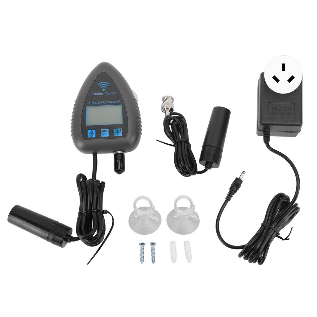 PH Temperature Water Quality Meter Mini Continuous 5 In 1 PH EC SALT SG TEMP Monitor Wireless WiFi