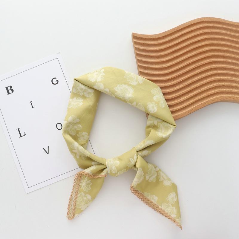 Spring and Summer New Style 100% Cotton Printing Square Scarf Towel Women's All-Matching Graceful Scarf Headcloth Headband