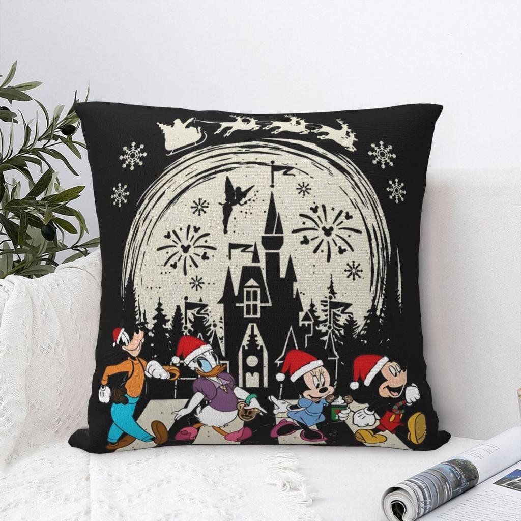 Kawaii Mickey Mouse Christmas Pillowcase Double-sided Printing Cushion Cover Decorations Pillow Case Cover Home Square 18''