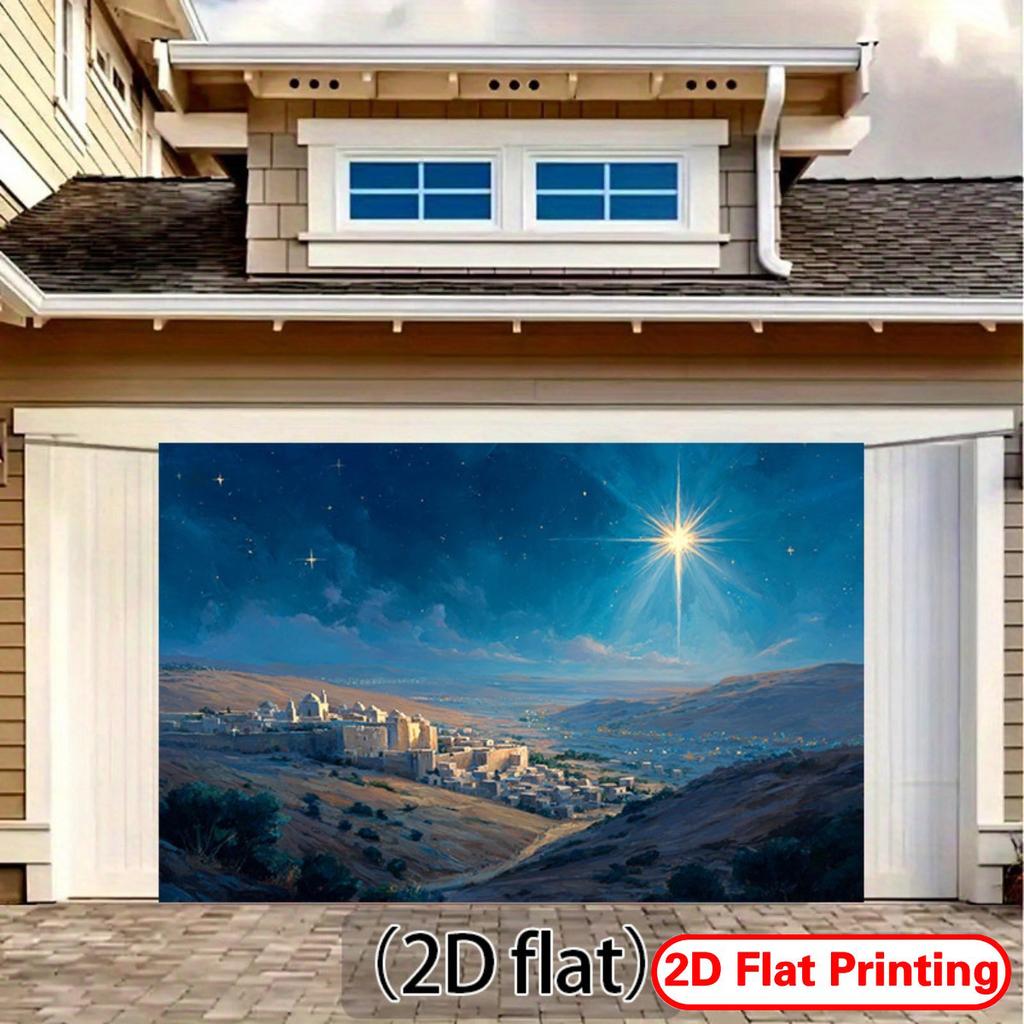1Pcs Starry Night Bethlehem Nativity Decoration Background Winter Backdrop For Photo Studio Photo Booth Party