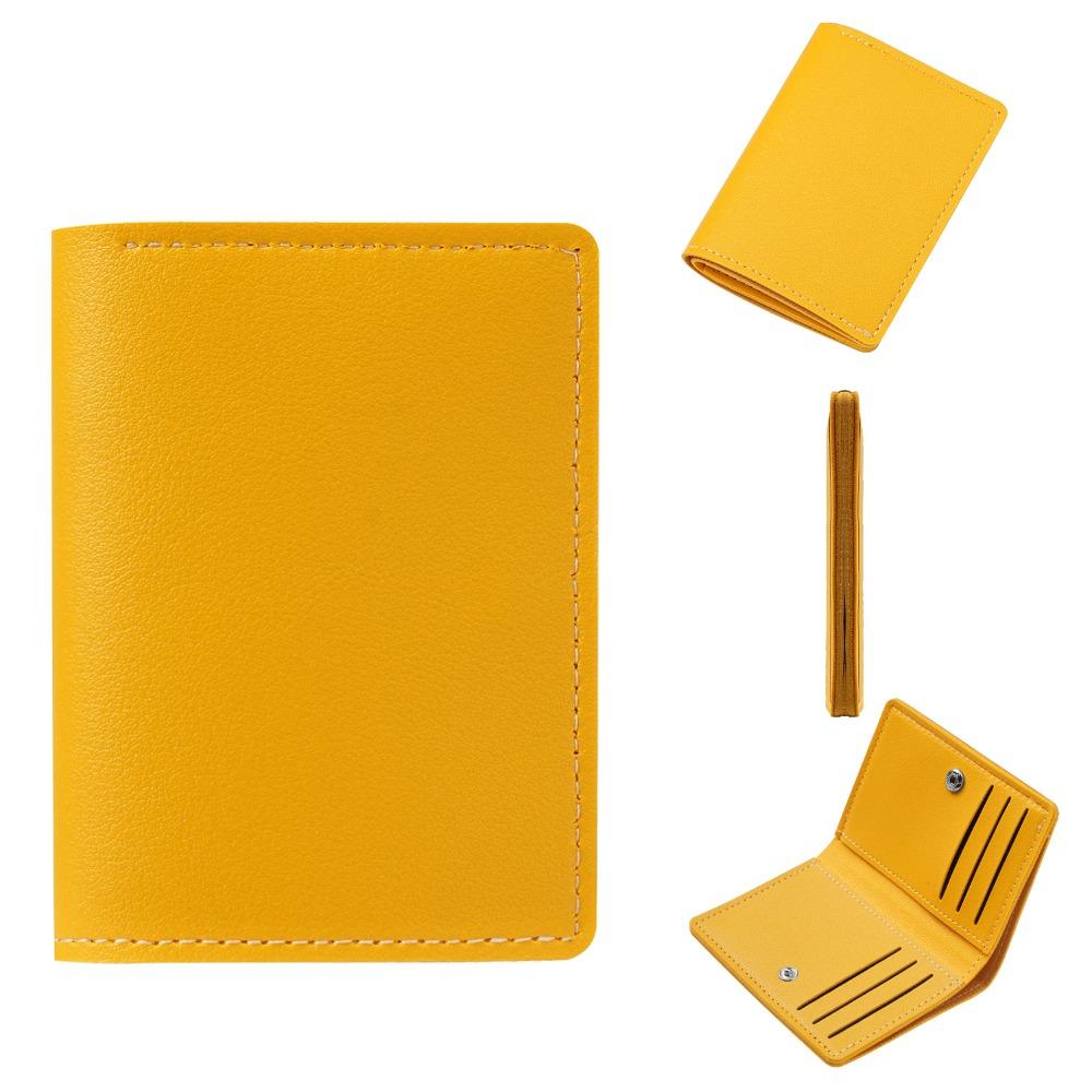 New PU Leather Short Wallet Foldable Solid Color Fold Purse Multifunctional Coin Purse Women Men