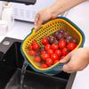 Double-Layer Drain Basket Set: 6-Piece Creative Kitchen Vegetable and Fruit Wash Basin