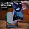Haut-parleur à Induction Sans Fil Auto-inductif Lumière RGB 8 Modes Support de Téléphone Son Surround Haut-parleur Bluetooth Portable Support de Téléphone