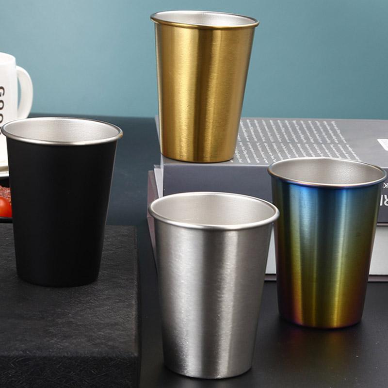 350/500ml 304 Stainless Steel Metal Cup Beer Cups Wine Coffee Household Office Bar Travel Camping Mugs Drinking Coffee Tea Mug
