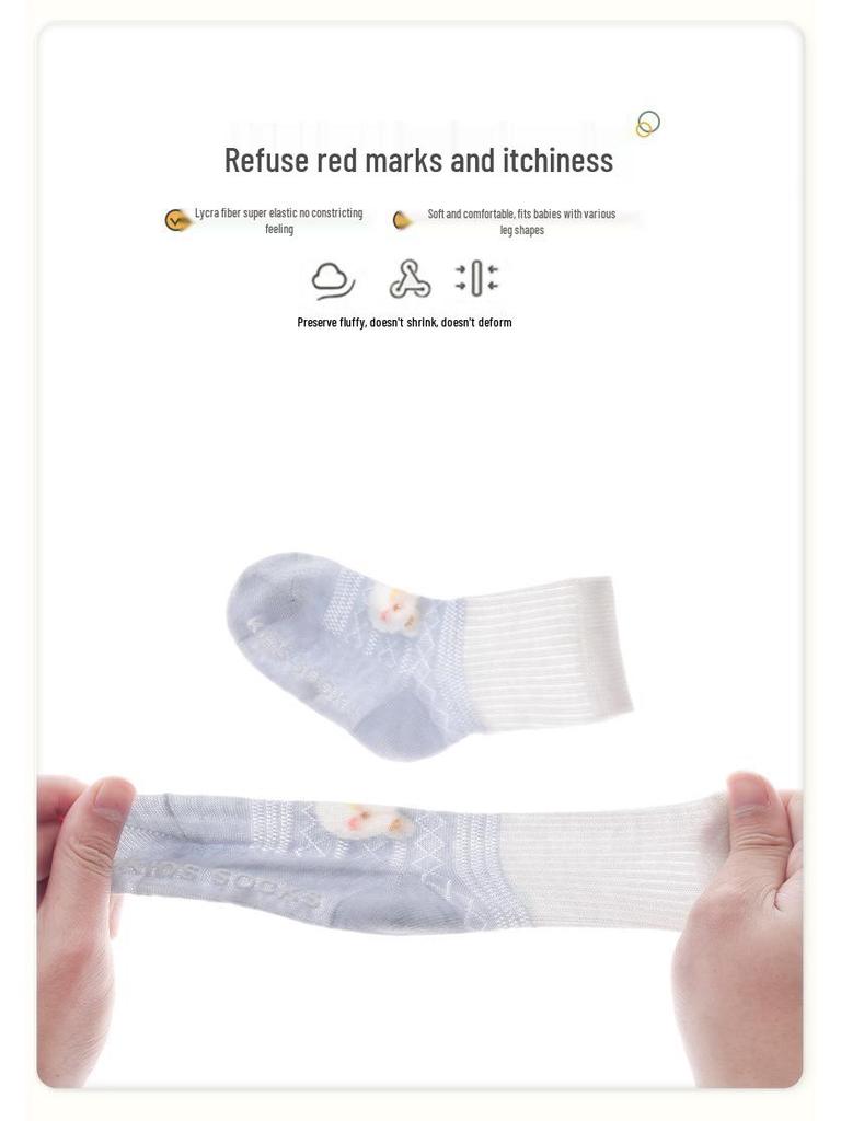 Non-slip Summer Mesh Baby Socks – Seamless, Lightweight, Loose Cuff, Class A Cotton