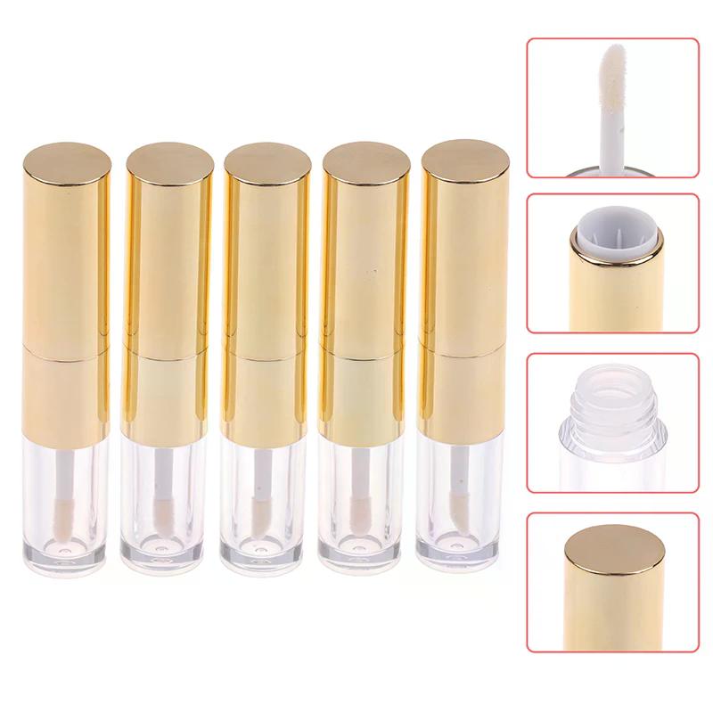 Double-ended Empty 2.5ml Clear Lip Gloss Tube Refillable Lip Balm Bottles Lipstick Containers For Travel Women Girls DIY Makeup