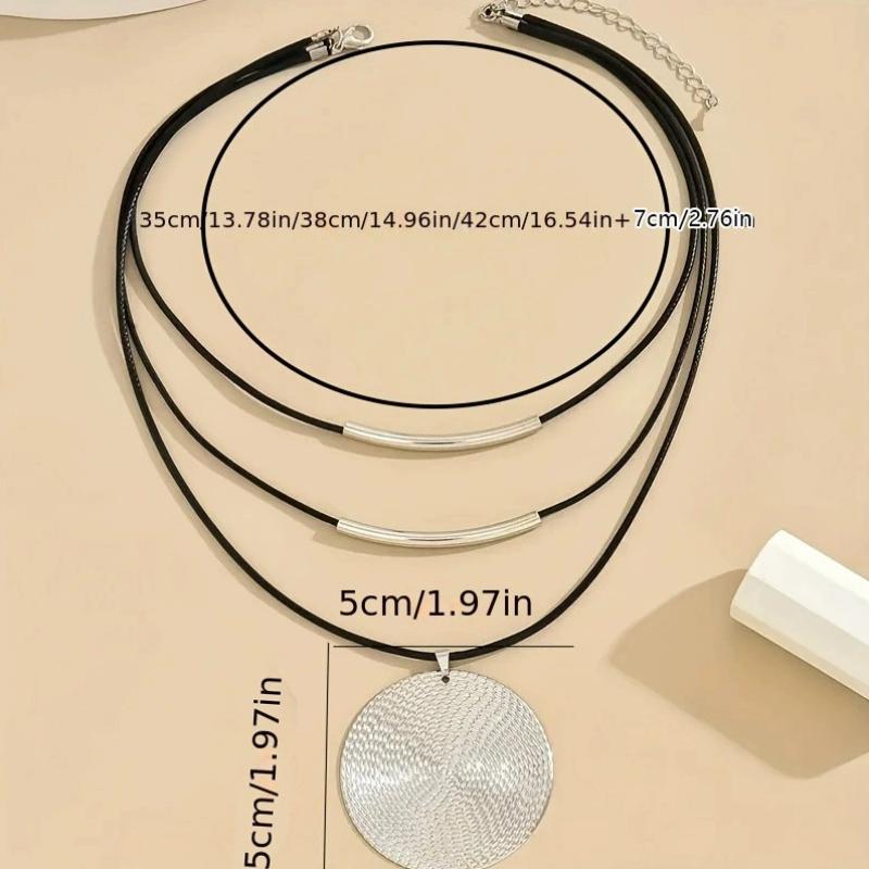 Personalisierte Punk-Stil Schichtketten, Damen Nische Retro Trend Festival Ethnische Stil Schmuck Zubehör