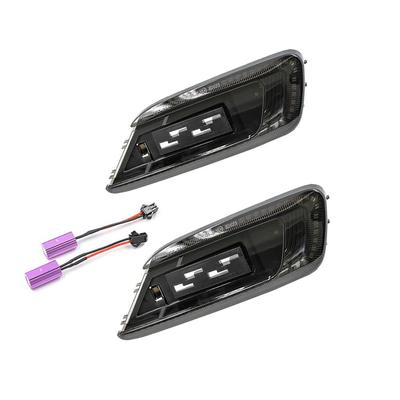 2pcs Car LED Dynamic Turn Signal Light,Smoke Black Lens Yellow LED Dynamic Side Marker