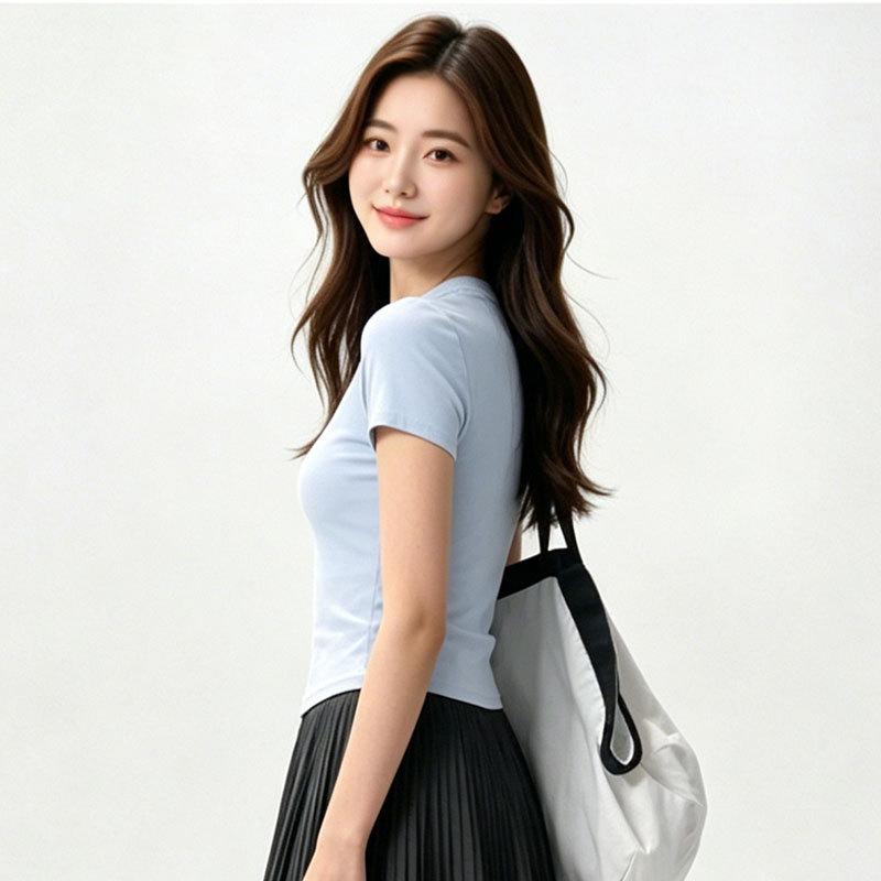 High elastic and thin short-sleeved women's breathable and quick-drying skin-friendly sports tops Pilates running fitness clothes